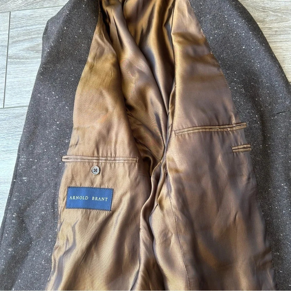 Arnold Brant  Brown Tweed Pure Cashmere Blazer - Picture 13 of 15